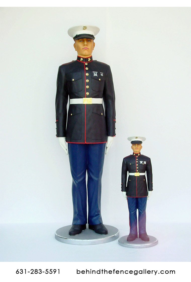 Marine at Attention Statue - 7ft - Click Image to Close