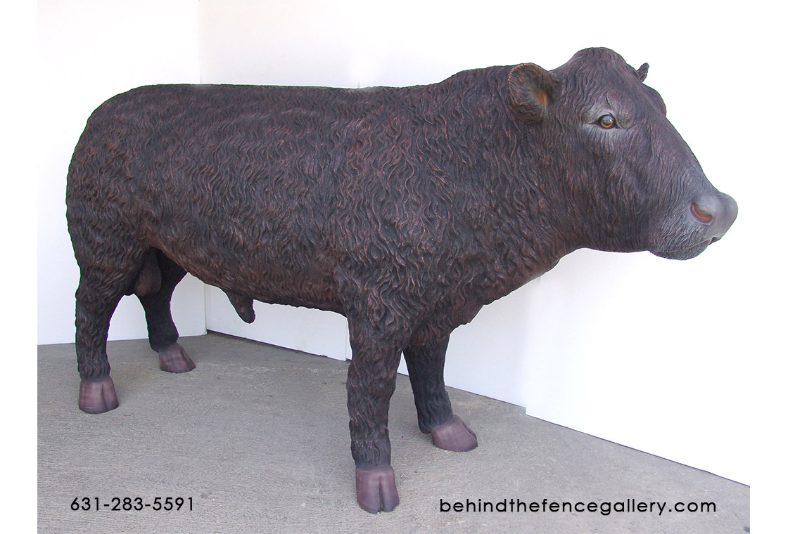 Black Angus Bull Statue - Click Image to Close