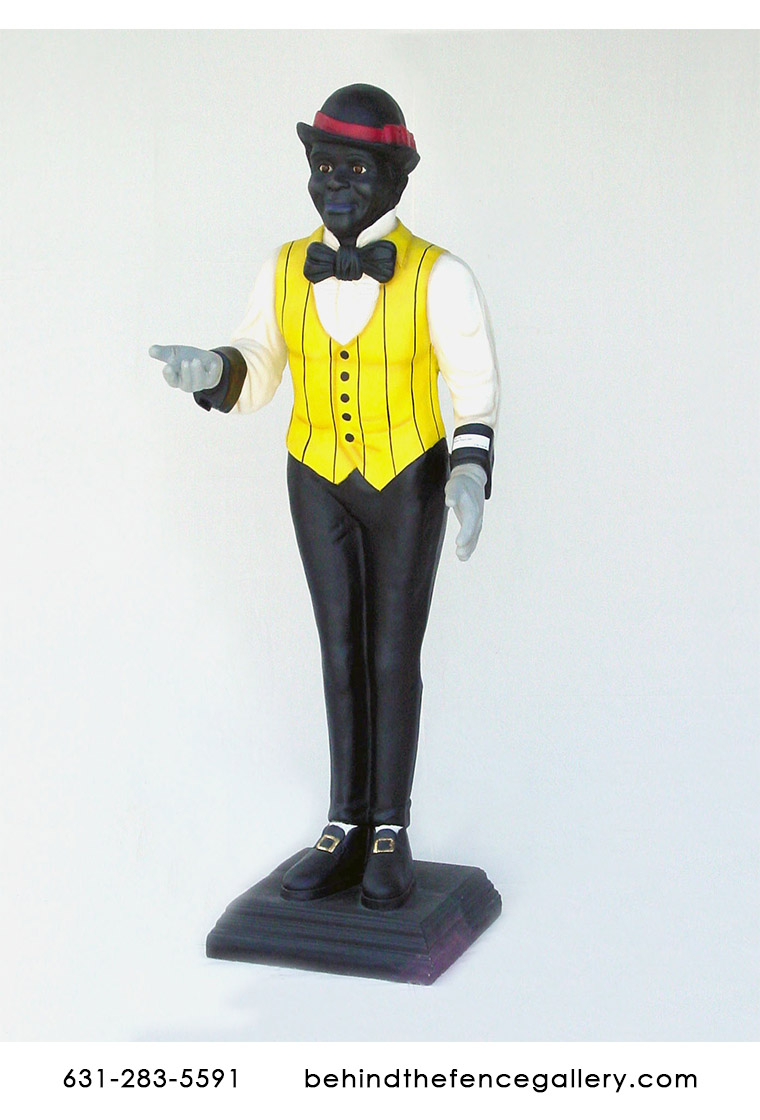 Black Male Butler Statue - Click Image to Close