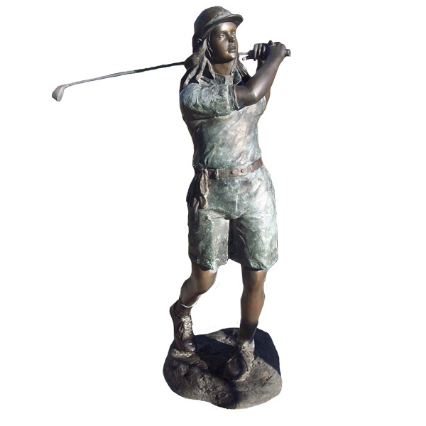 Bronze Golf Player - Click Image to Close