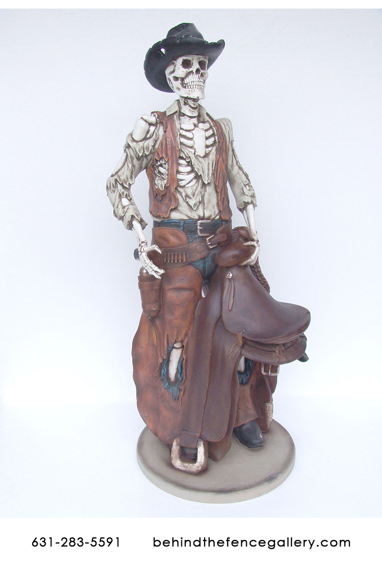 Skeleton Cowboy Statue - Click Image to Close