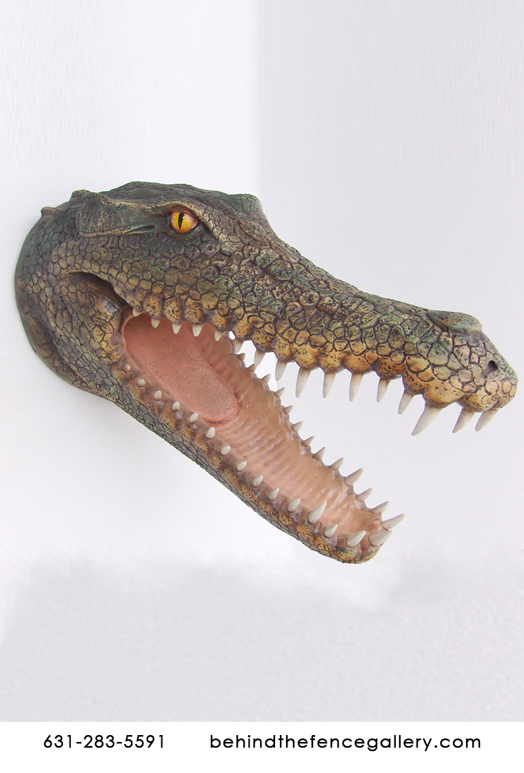 Crocodile Head Wall Mount - Click Image to Close