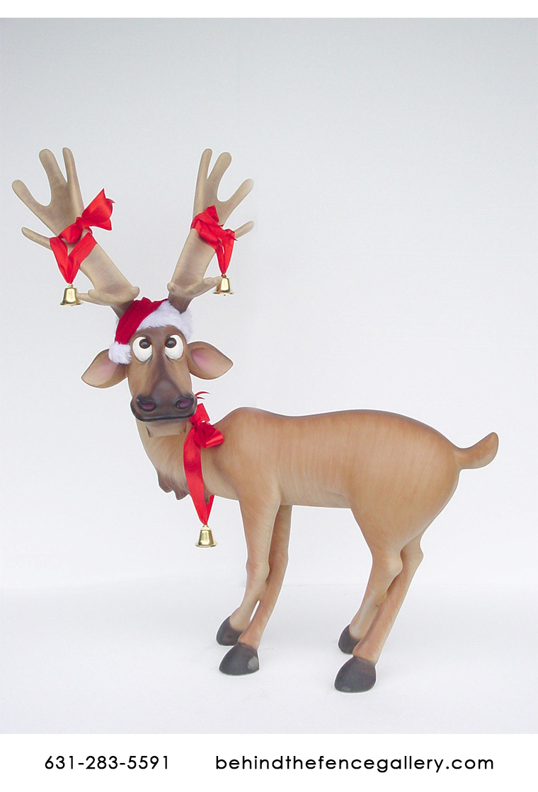 Funny Reindeer Standing Statue - Click Image to Close
