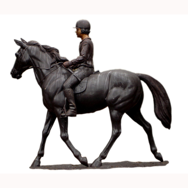 Bronze Lifesize Jockey on Horse