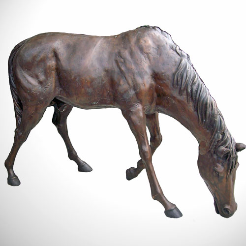 Bronze Horse Head down - Click Image to Close