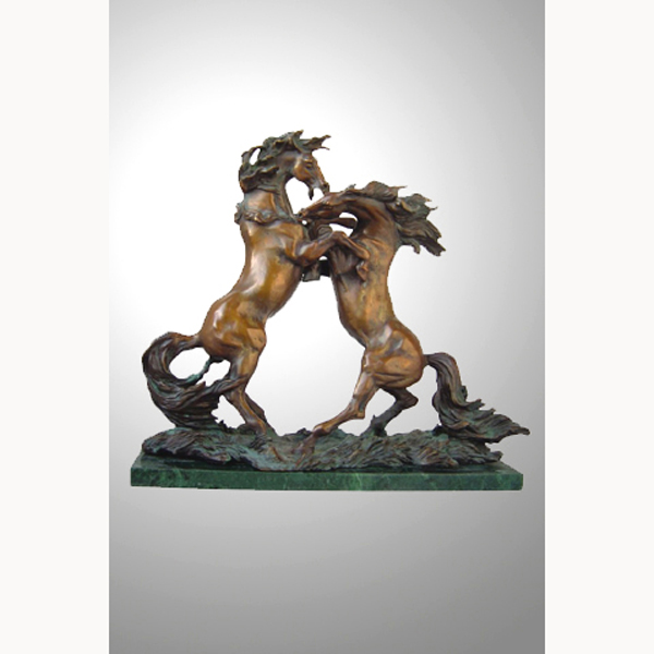 Bronze Battle Horse Sculpture - Click Image to Close
