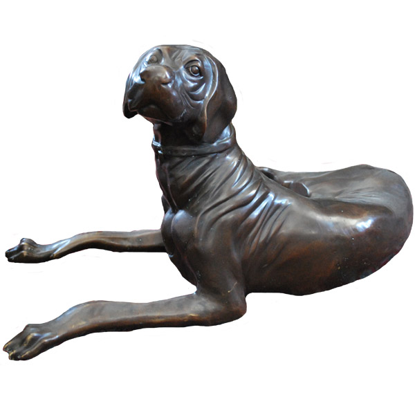 Bronze laying Dog - Click Image to Close