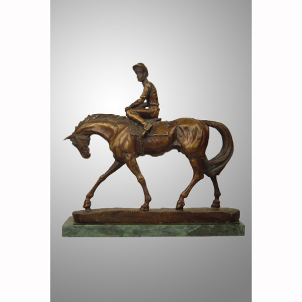 Bronze Jockey on Horse