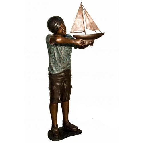Bronze Kid with the boat - Click Image to Close