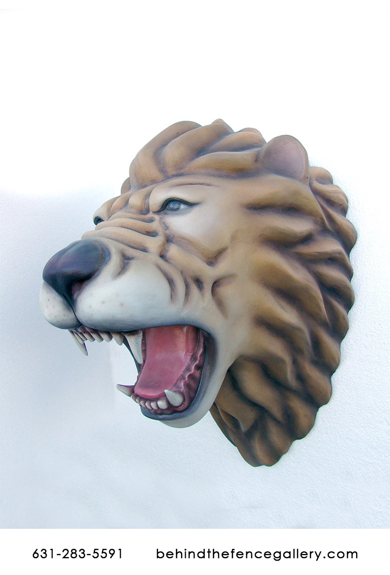 Lion Head Wall Mount - Click Image to Close