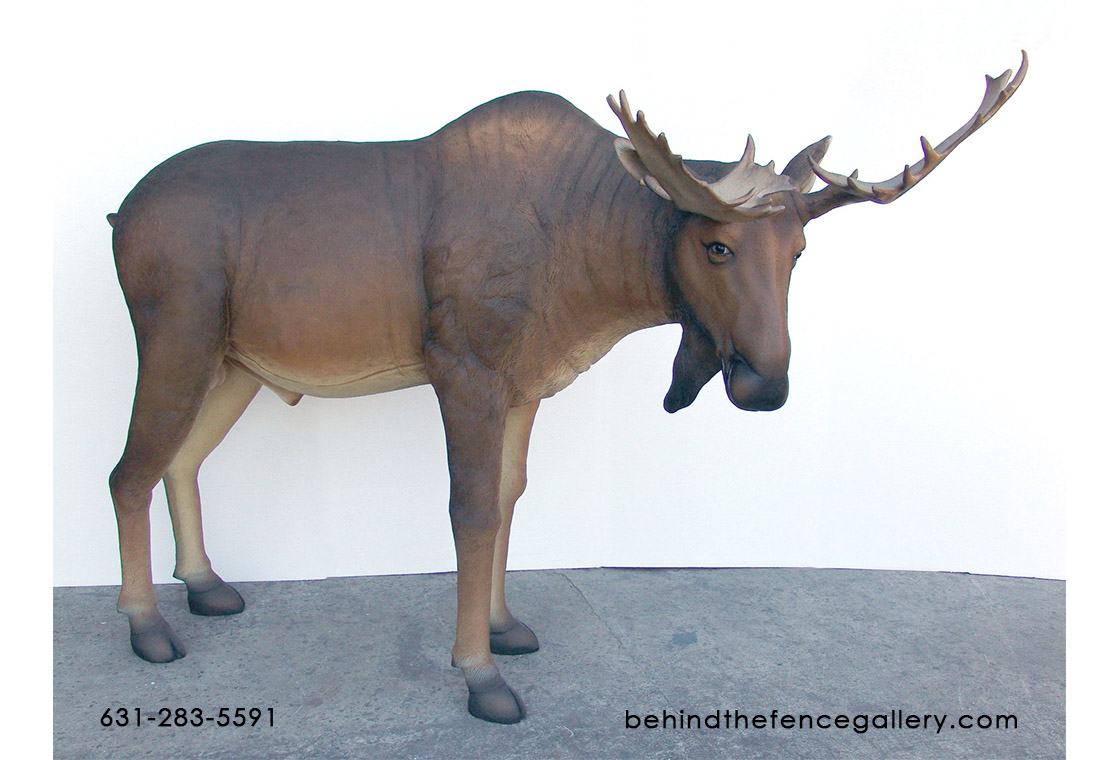Life Size Moose Statue - Click Image to Close