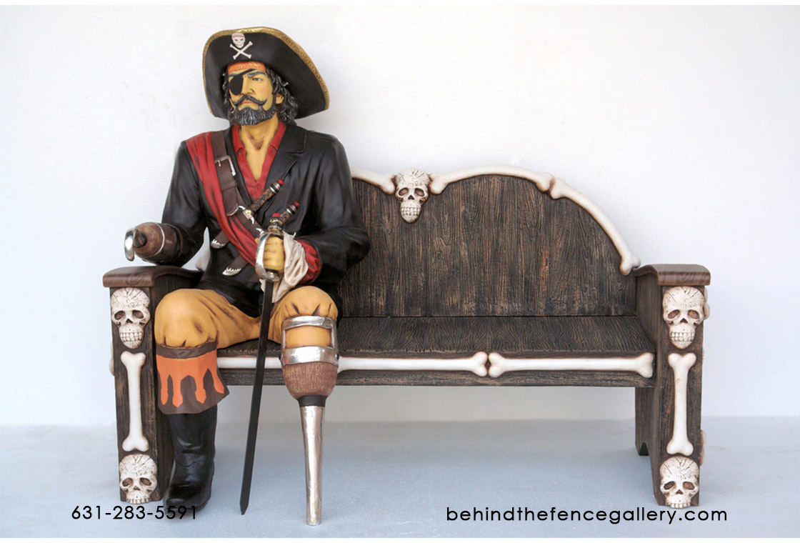 Sitting Pirate Statue - Click Image to Close