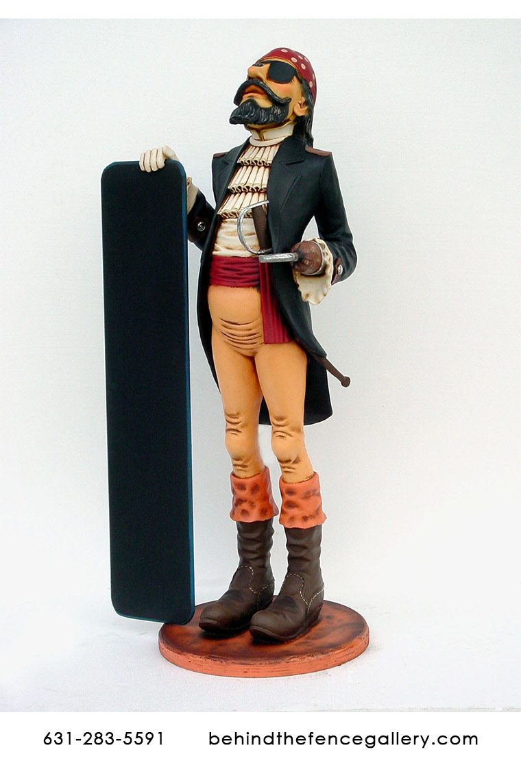 Pirate Statue With Menu Board - Click Image to Close