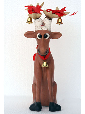 Christmas Funny Reindeer Sitting 1 Ft. - Click Image to Close