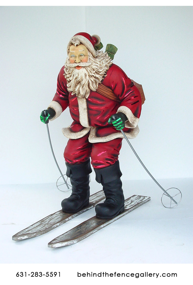 6 ft. Santa Skiing Statue - Click Image to Close