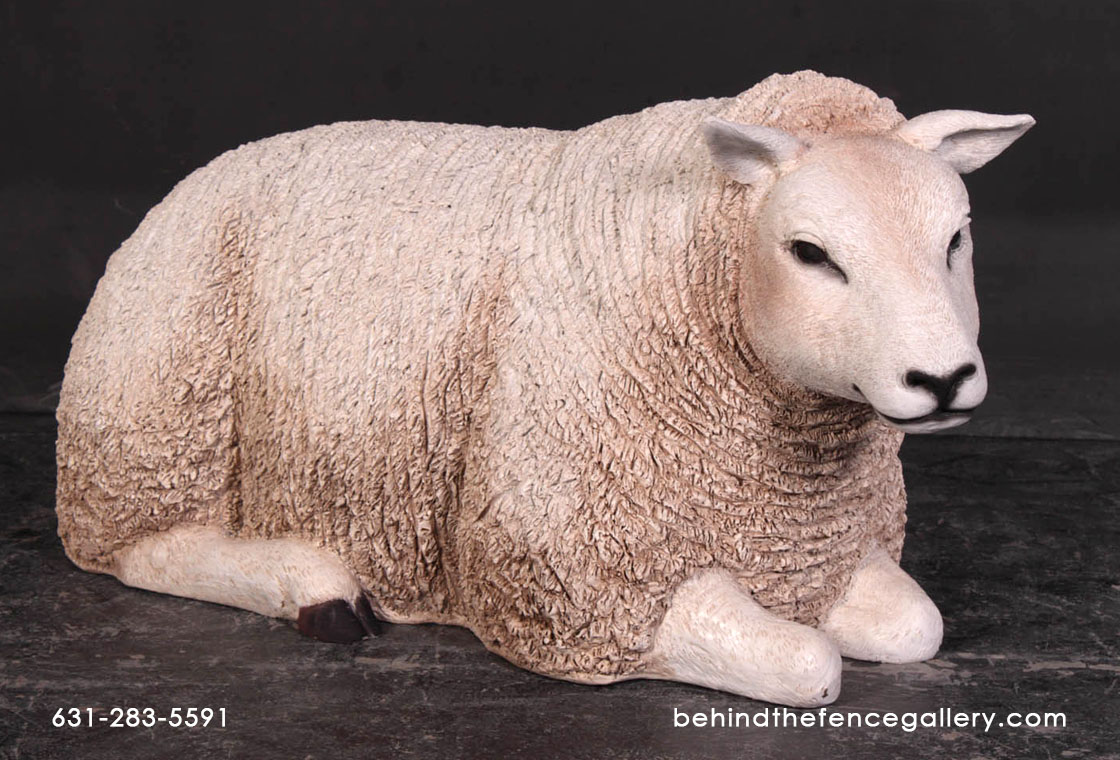 Texelaar Ewe Sheep Statue Lying Down