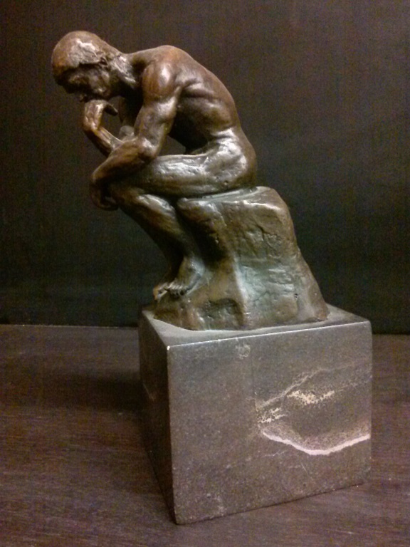 Thinker on Marble Base