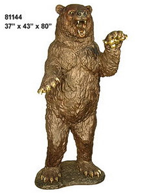 Bronze Grizzly Bear Statue