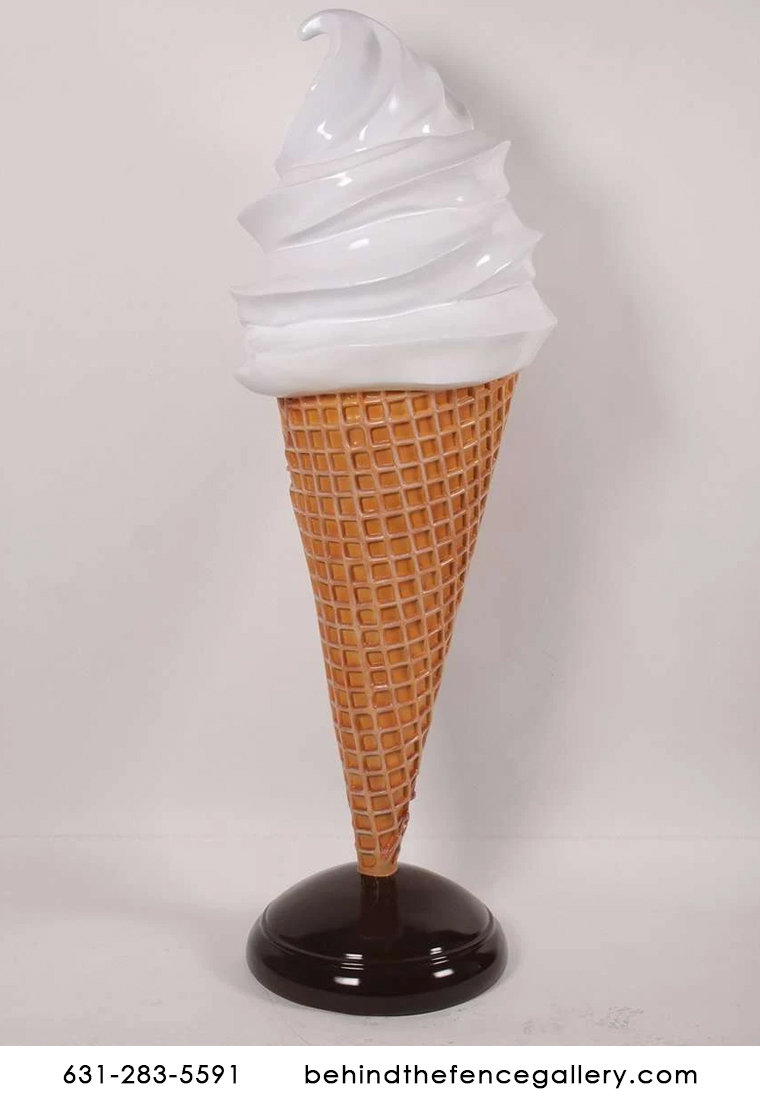 Giant Vanilla Soft Serve Ice Cream Cone Statue