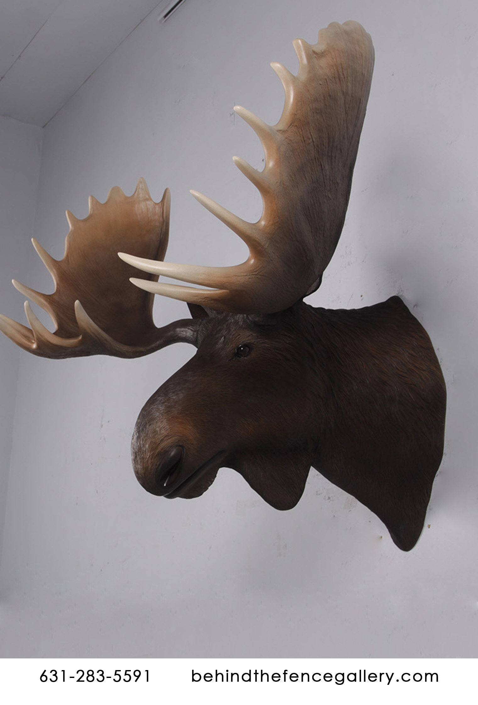 Moose Head Wall Mount Faux Trophy Statue