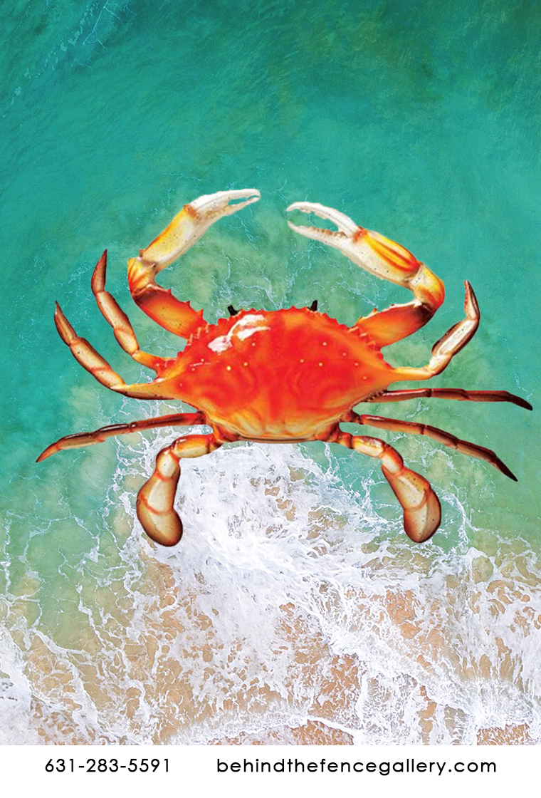 Orange Tropical Crab Statue