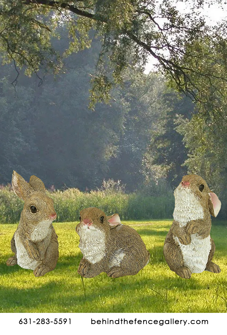 Small Brown Rabbit Statues (Sold Individually)