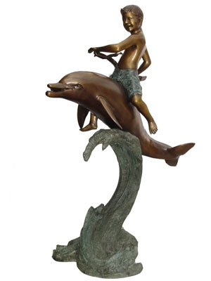 Bronze Boy on Dolphin