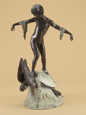 Bronze Boy on Sea Turtle Fountain