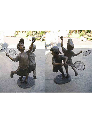 Bronze Boys Playing Tennis