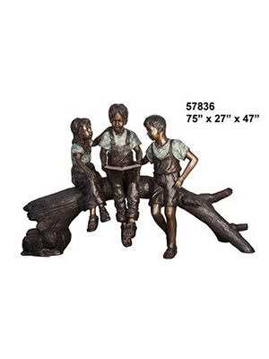 Bronze Three Children On Tree Statue