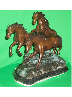 Bronze Three Horses - Click Image to Close