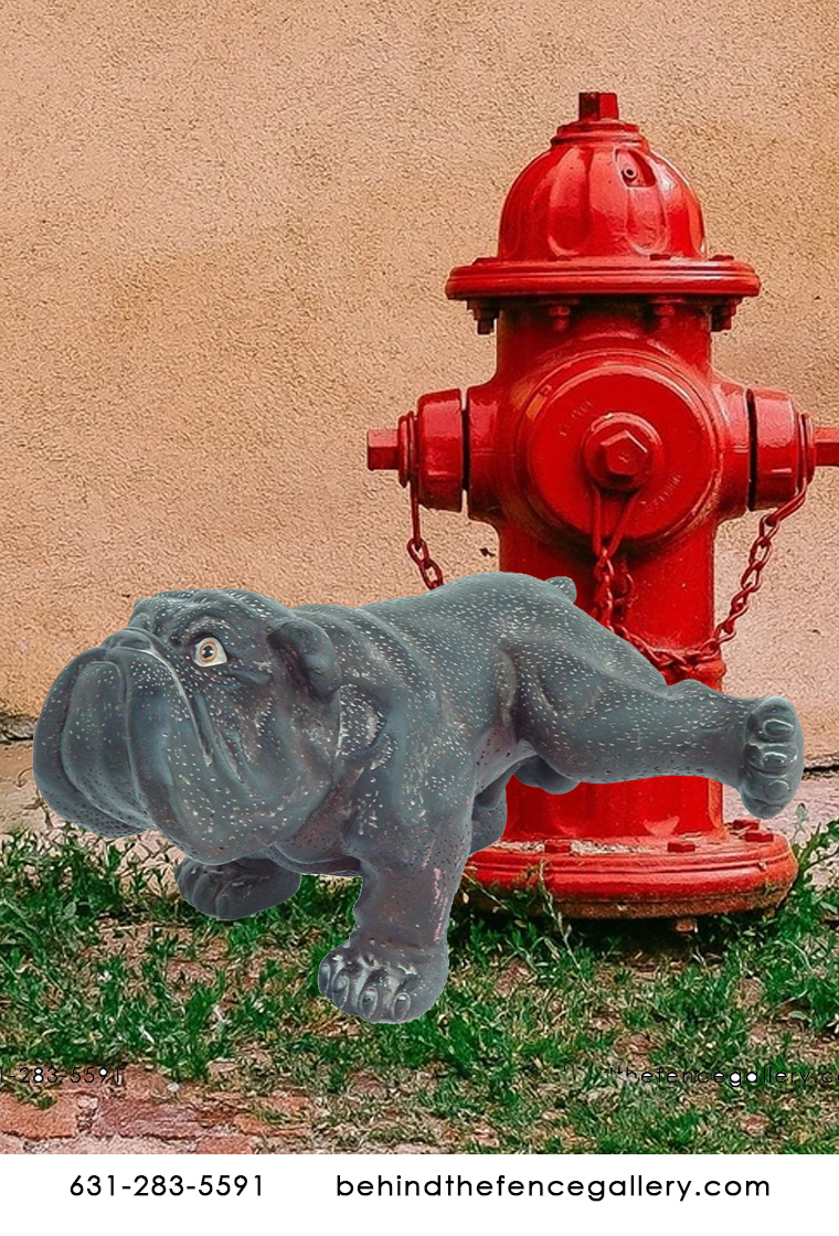 Bulldog Statue with Leg Up - Click Image to Close