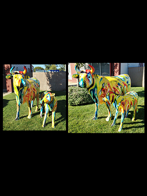 Popart Cow and Calf