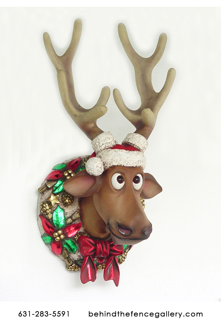 Funny Reindeer Head Wreathe