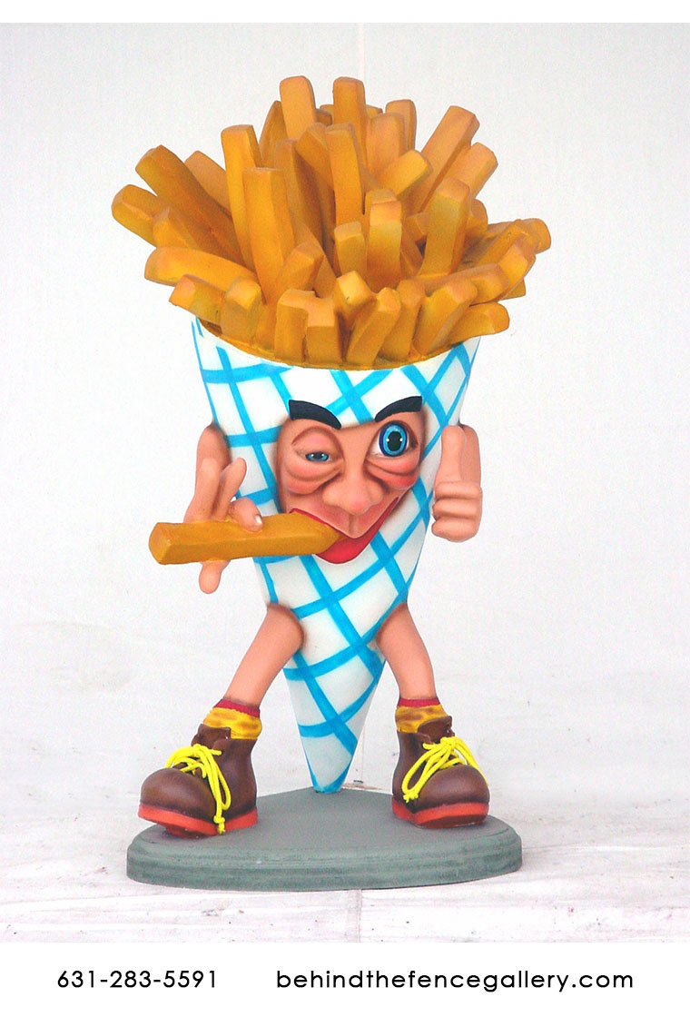 French Fry Man Statue - 30 in. - Click Image to Close
