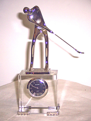 Golfer Sculpture with Clock