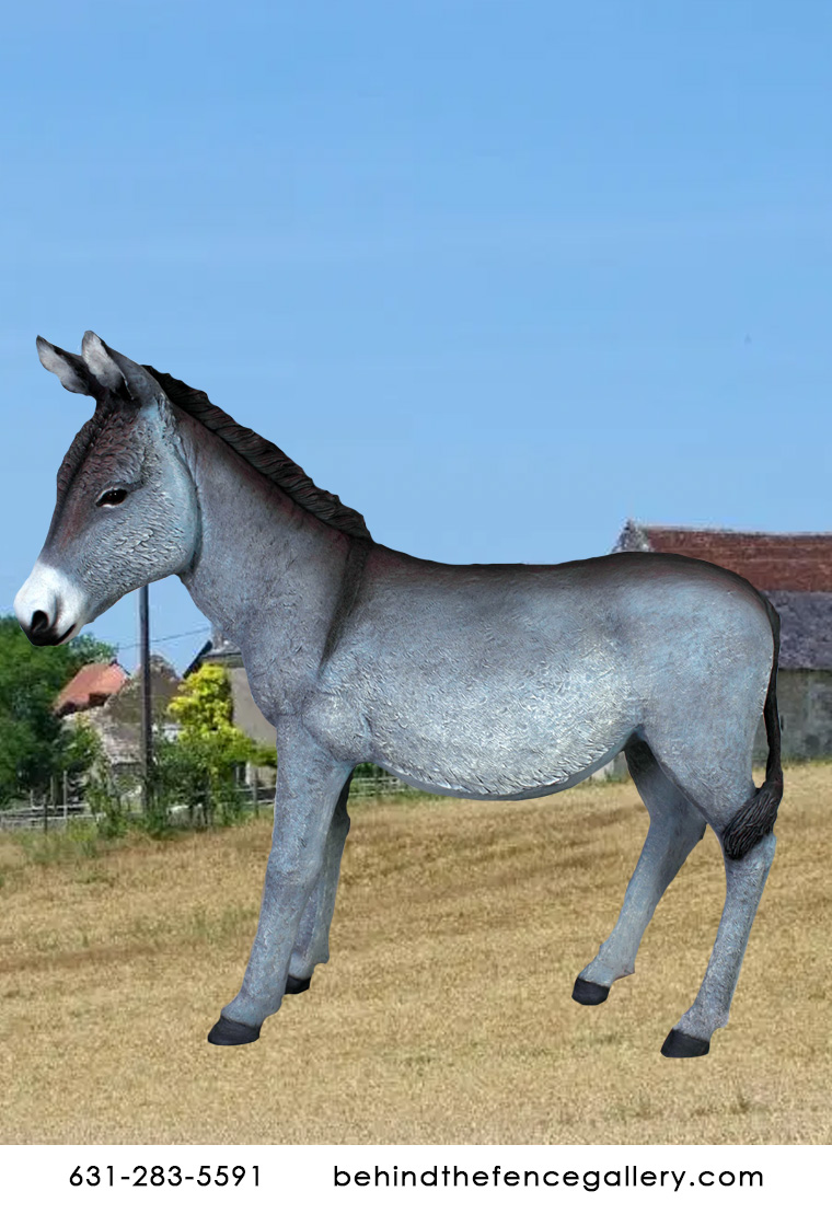 Donkey Statue Gray