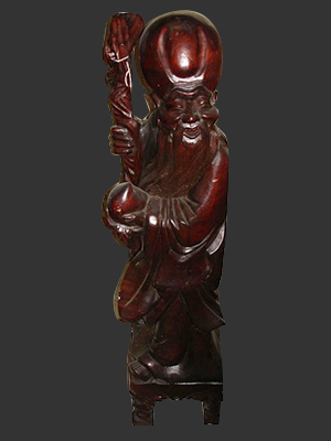 Hand carved Wood Chinese Monk