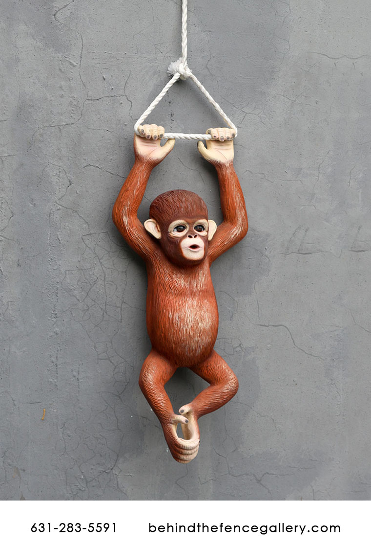 Hanging Chimpanzee Statue - 2.5 Ft