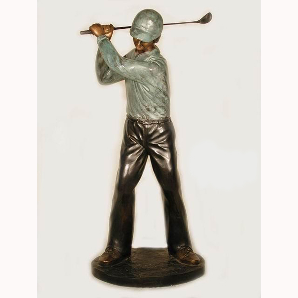 Bronze Golfer - Backswing - Click Image to Close