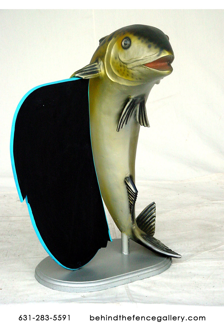 Mackerel Fish Statue with Menu Board