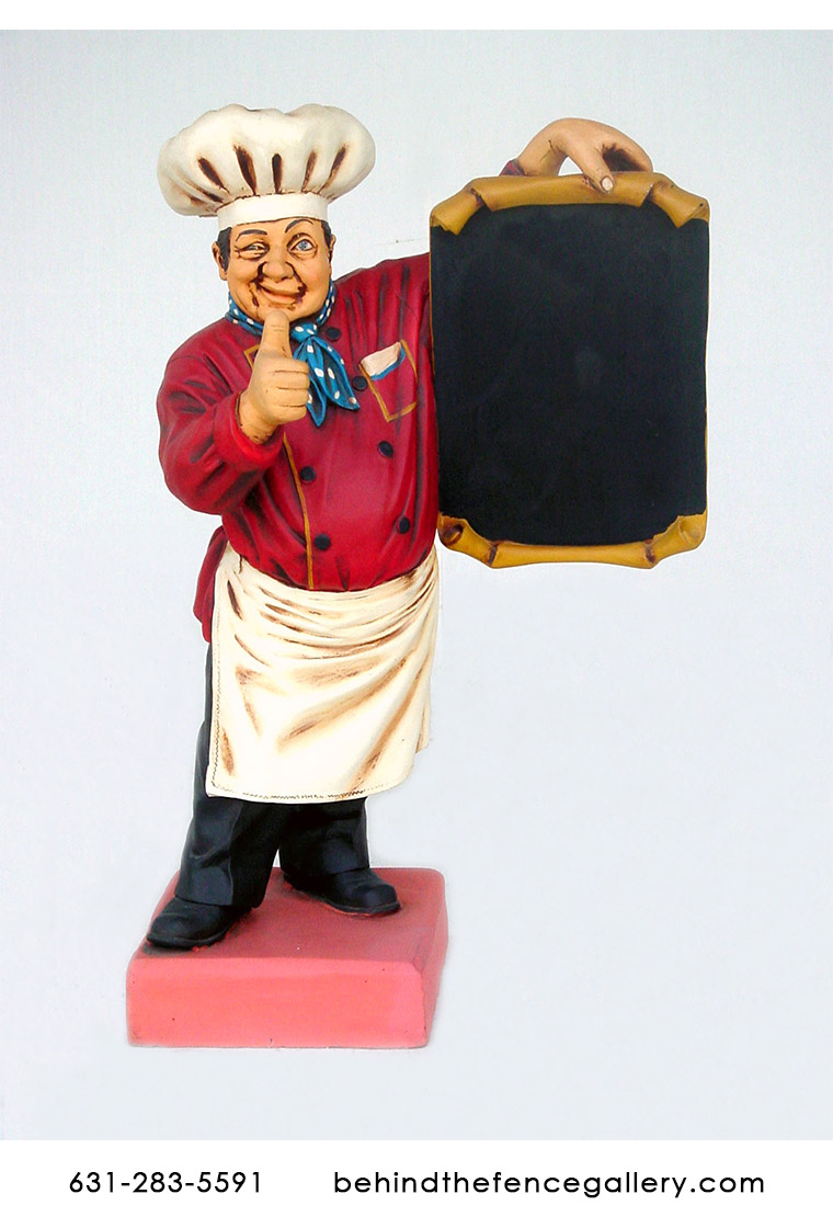 Male Chef Statue - 6ft - Click Image to Close