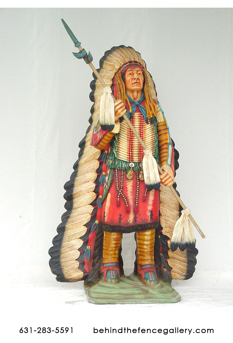 Native American Chief Statue - Click Image to Close