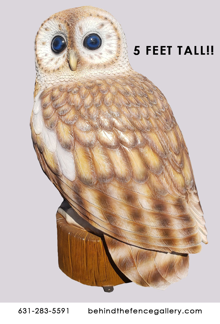 Owl 5 Foot Tawny Statue Forest Animal Prop