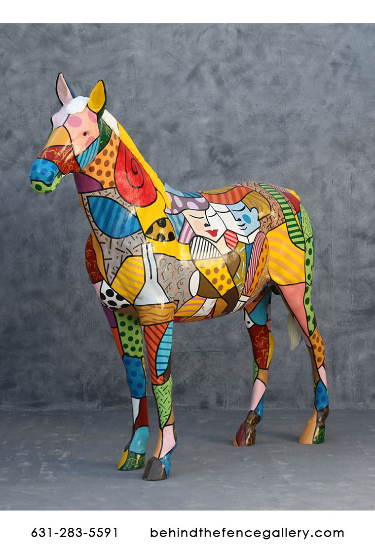 Hand Painted Pop Art Horse Statue