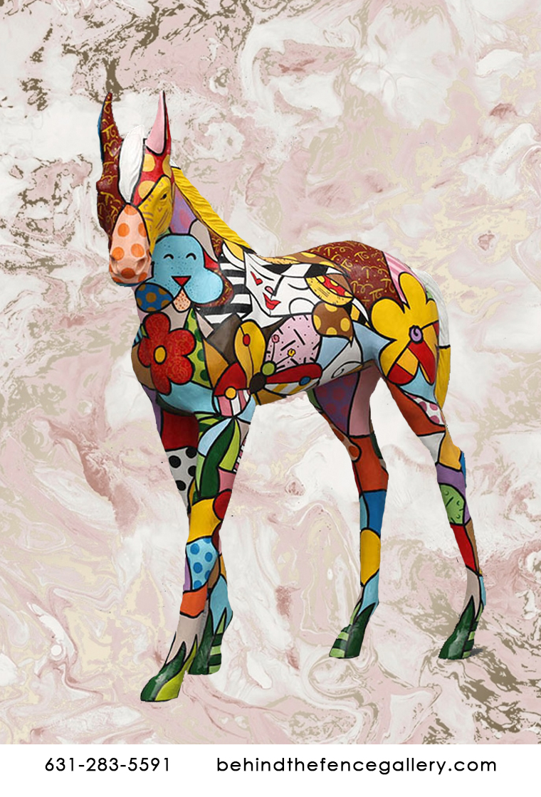 Hand Painted Pop Art Foal Statue