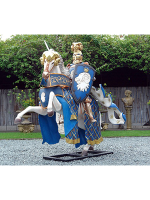 Blue Knight on Horse 8.5 ft.